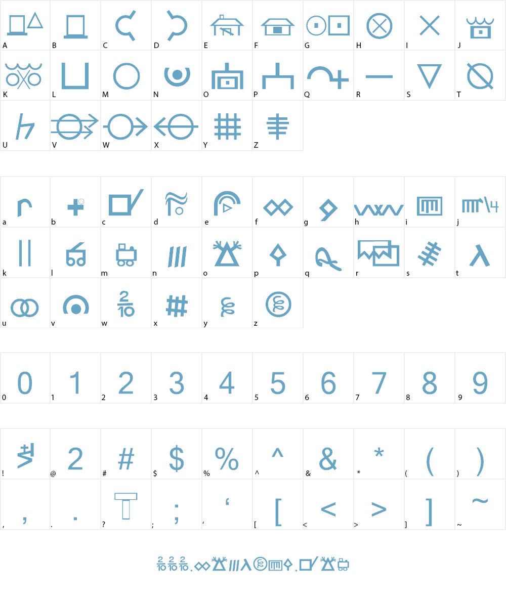 Hobo Signs Font Character